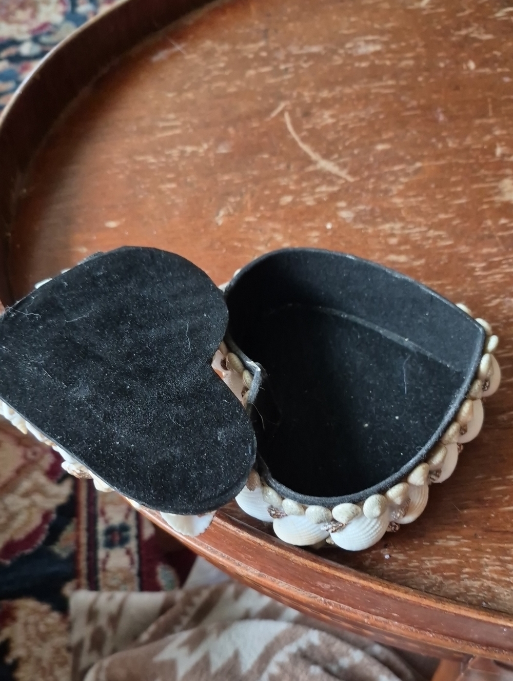 Handmade Shell Heart Trinket Box - Natural Shells - Picture 2 of 3